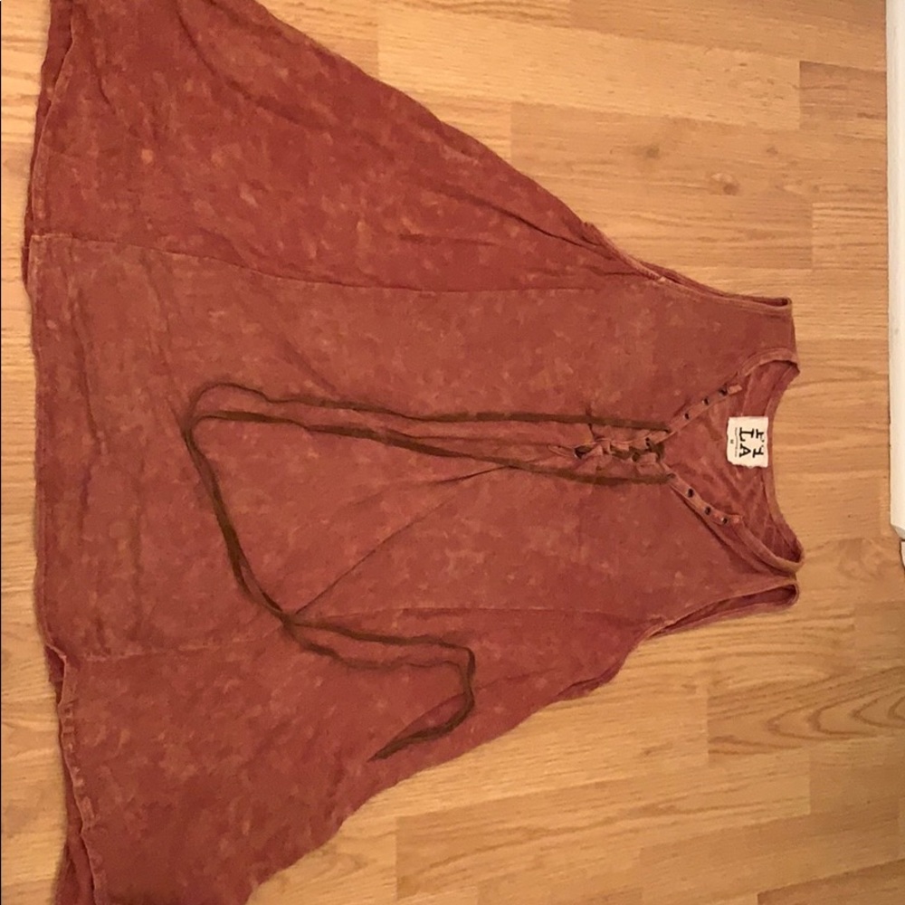 Free People burnt red sleeveless dress